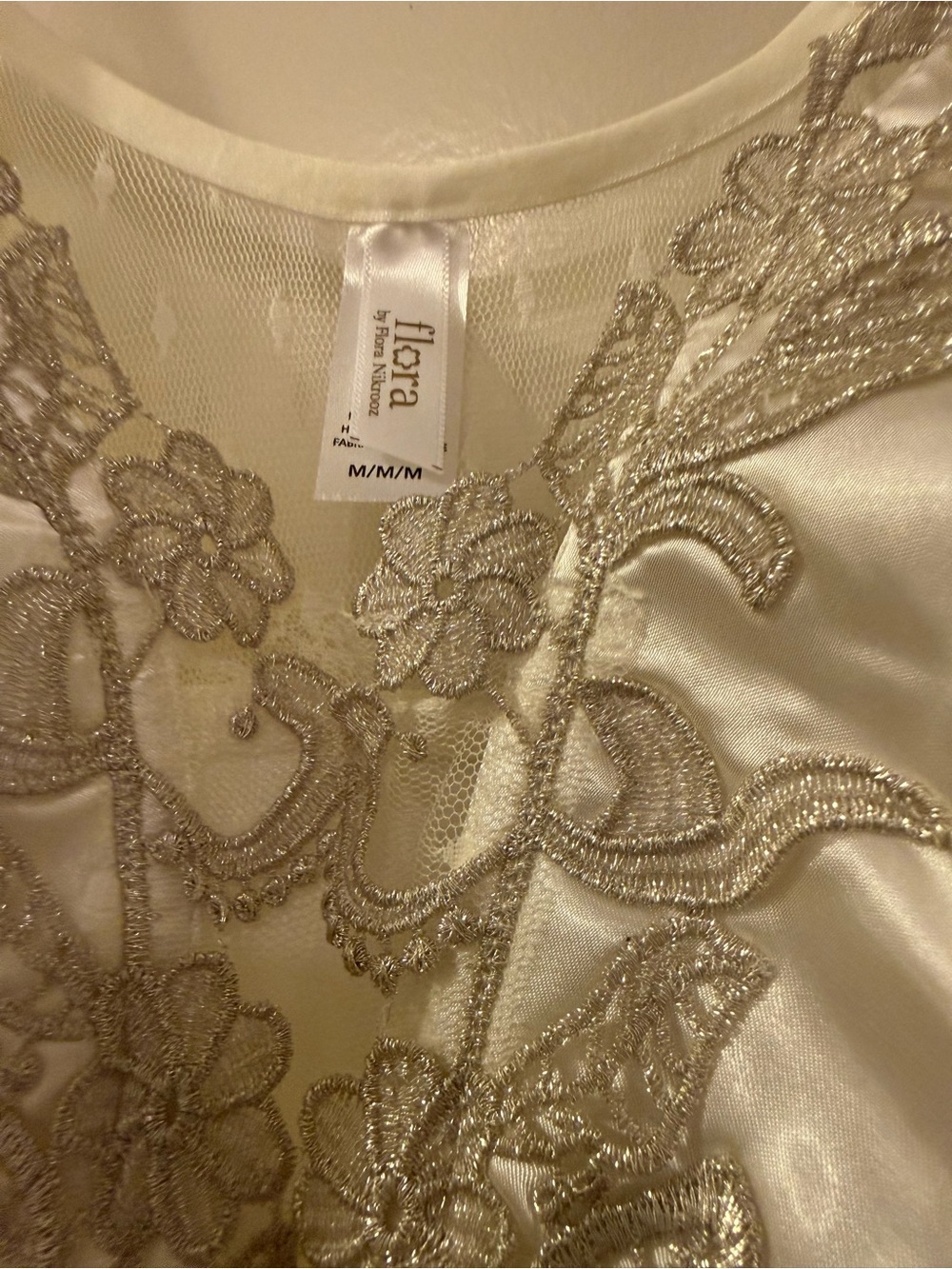Dreamy white satin slip gown with delicate lace detail NWT renfair milkmaid - Picture 5 of 5